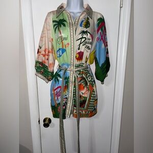 HAUSEN Cassie Yellow Green Dress Size Small